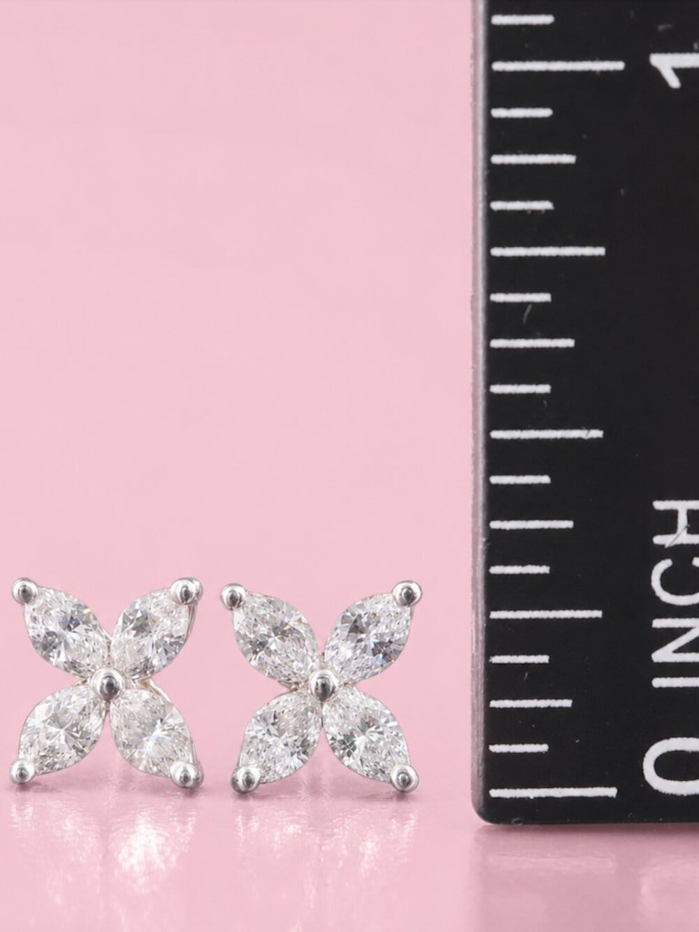 Tiffany & Co. Platinum Diamond Victoria Small Stud Earrings - Picture 2 of 6